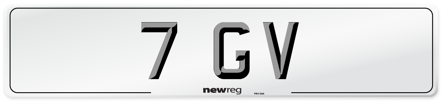 7 GV Number Plate from New Reg